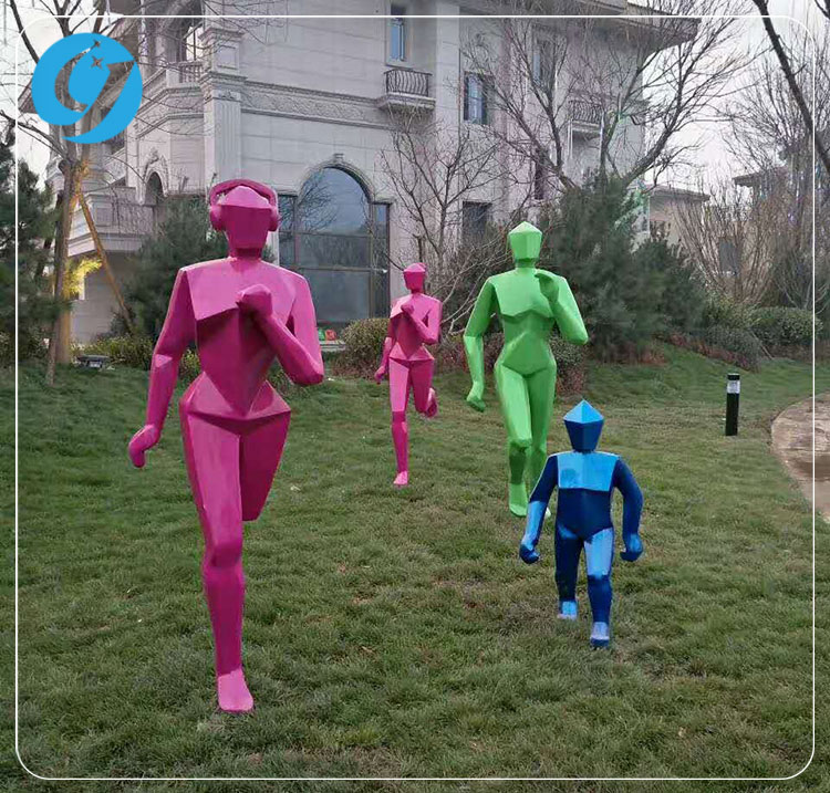 玻璃鋼抽象運動雕塑
